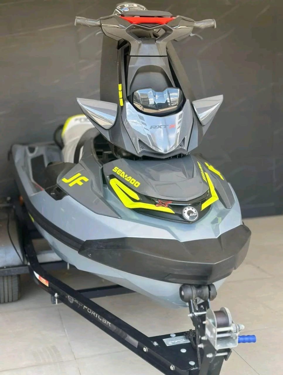 Front bow view sea doo rxt x 325 ICE light blue front bow view