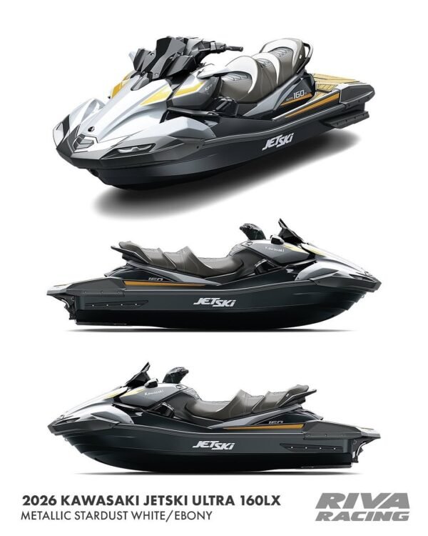 2026 Kawasaki Jet Ski ST 160X in Metallic Stardust White and Ebony