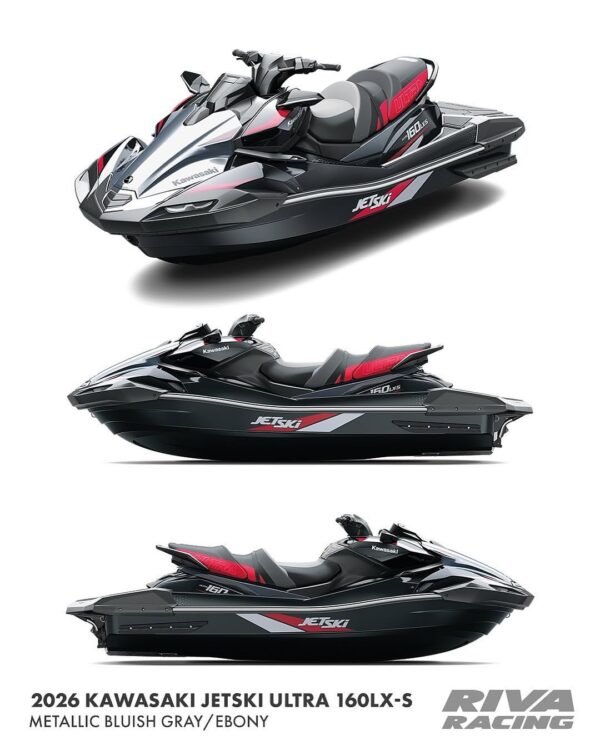 2026 Kawasaki Jet Ski ST 160X in Metallic Bluish Grey and Ebony