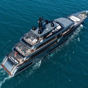 FIFTY Riva superyacht aerial drone view luxury superyacht charter