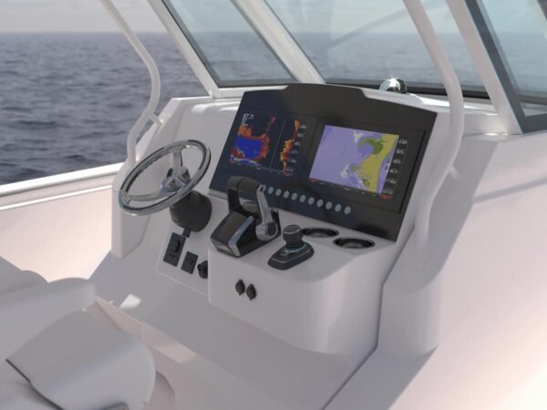 Helm with New Garmin and Furuno Displays – Viking 50C