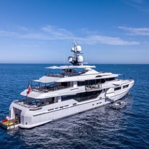 PETRATARA tri-deck layout aerial view yacht for charter