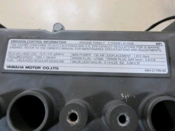 Yamaha 1.8L HO engine identification nameplate