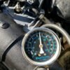 Engine pressure gauge connection points on Yamaha 701cc engine