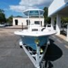 Tidewater 210 LXF front bow view on trailer