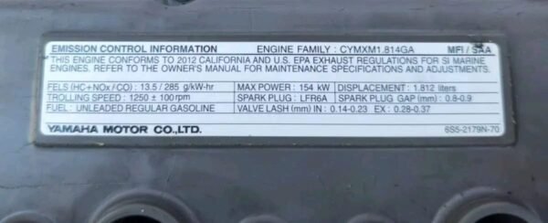 Yamaha 1.8 SHO engine technical specifications reference
